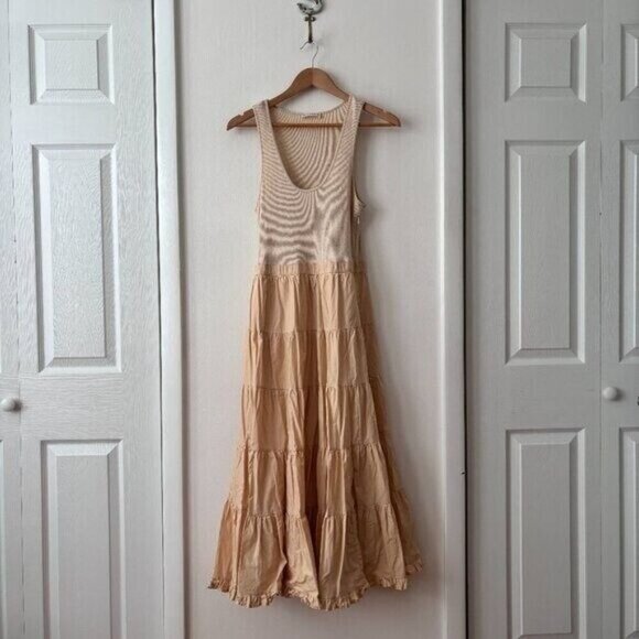 Ulla Johnson Hope Rib Knit Tiered Midi Dress - Picture 3 of 8